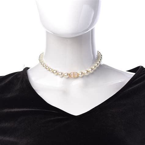 dior pearl chocker|genuine christian dior necklace.